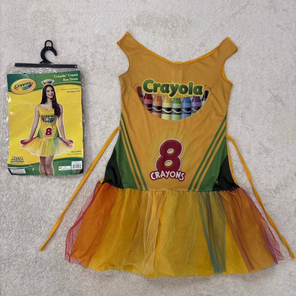 Crayola Crayon Box Dress Womens 4-10 Rasta Imposta Halloween Costume 4526